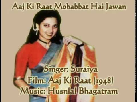 Aaj Ki Raat Mohabbat Hai Lyrics - Suraiya Jamaal Sheikh (Suraiya)