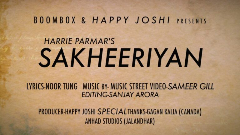 Sakheeriyan (Title) Lyrics - Harrie Parmar