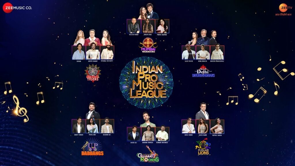 Indian Pro Music League Anthem Lyrics - Akriti Kakar, Ankit Tiwari, Ankush Bhardwaj, Asees Kaur, Bhoomi Trivedi, Hemant Brijwasi, Javed Ali, Kailash Kher, Mika Singh, Neha Bhasin, Payal Dev, Purva Mantri, Rituraj Mohanty, Rupali Jagga, Sajid Ali, Salman Ali, Shaan, Shilpa Rao
